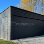 Fémgarázs 5,5m x 6m szekcionált kapuval ID 1