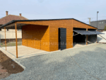 Fémgarázs PRÉMIUM 9m x 6m + 3m előtető boczna ID 6