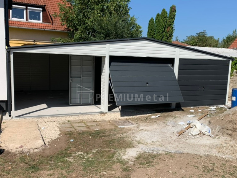 66 Fémgarázs PRÉMIUM 6m x 5m + 3m x 5m oldalsó rész ID 20 - Image 2